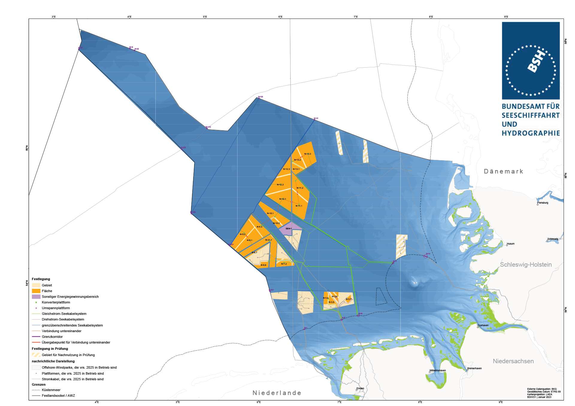 Map of Germany offshore wind sites